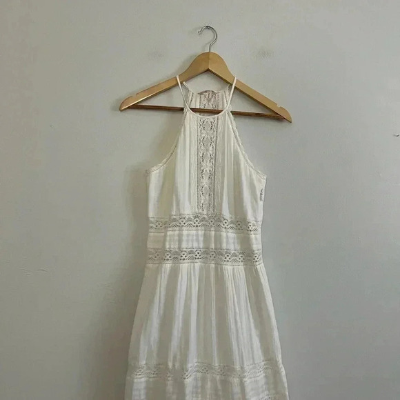 Rebecca Taylor White Crochet High Neck Expensive New York Designer Dress - Picture 5 of 10
